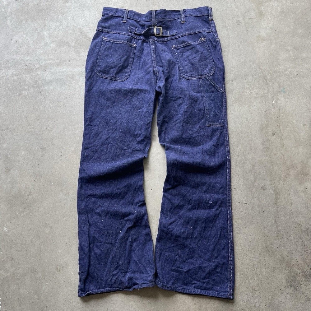 Vintage Avalanche Buckle Back Carpenter Jeans Dark Wash Indigo Denim 32x29‎
